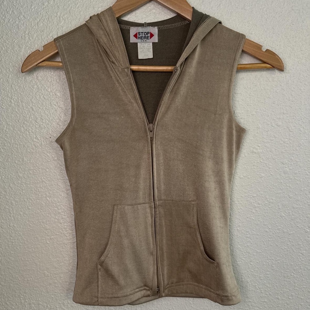 Vintage Zip Up Hooded Vest - Picture 3 of 8